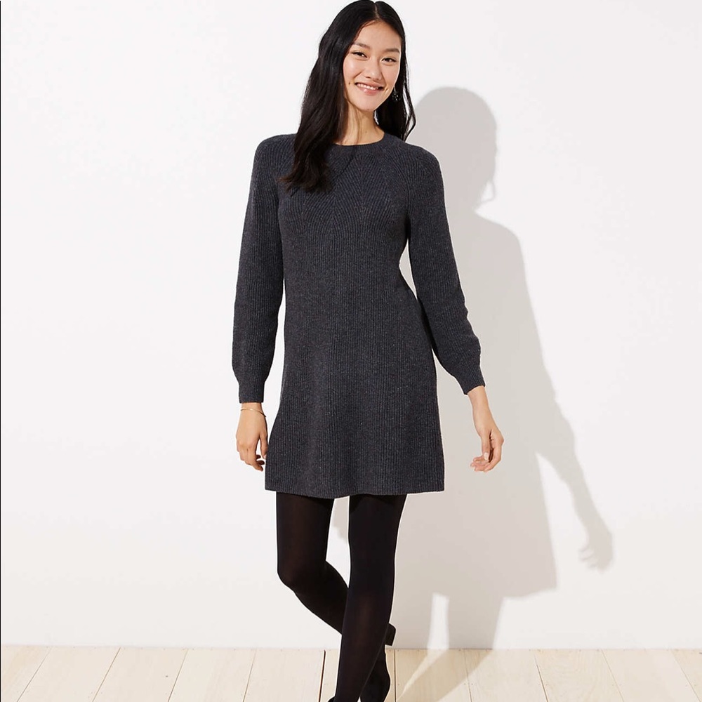 🎉SALE🎉 LOFT NWT Tie Back Ribbed Sweater Dress